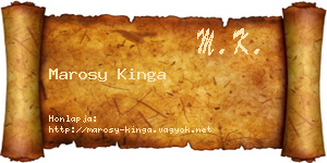 Marosy Kinga névjegykártya